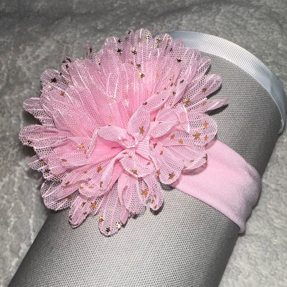 Pink Headband with Gold Accents. MUST BE BUNDLED